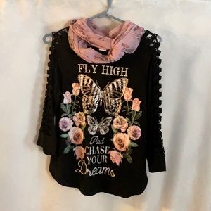 Juniors blouse with scarf